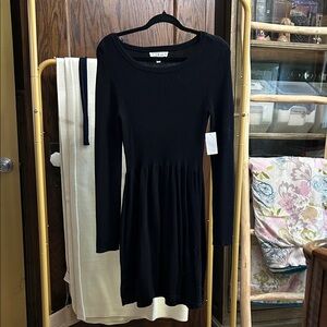 Cloud Chaser Elegant Black Long Sleeve Dress knit